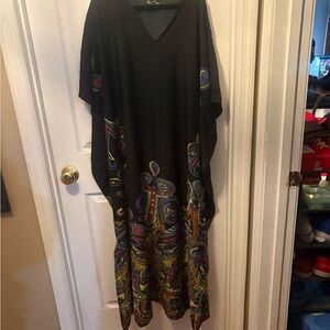 Chic Black Paisley poncho dress